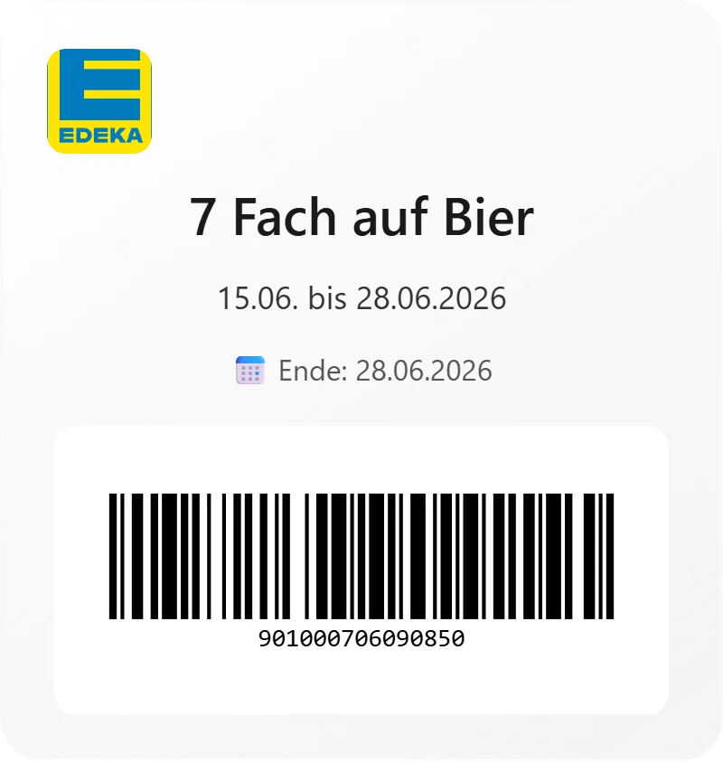 Edeka 7 Fach auf Bier Barcode 901000706090850 Edeka 7 Fach auf Bier Barcode 901000706090850