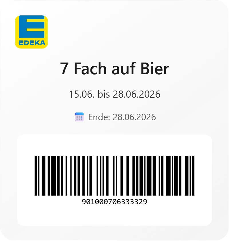 Edeka 7 Fach auf Bier Barcode 901000706333329 Edeka 7 Fach auf Bier Barcode 901000706333329
