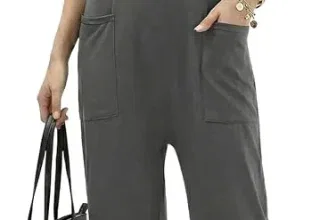 Ekouaer Damen Sommer Jumpsuit Lang