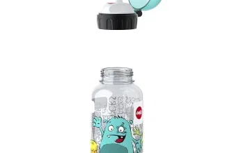 Emsa Kinder-Trinkflasche mit Monster-Design und abgenommenem Deckel