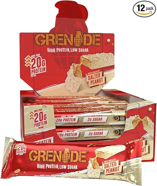 Grenade Proteinriegel White Chocolate Salted Peanut 12er Pack Grenade Proteinriegel White Chocolate Salted Peanut 12er Pack