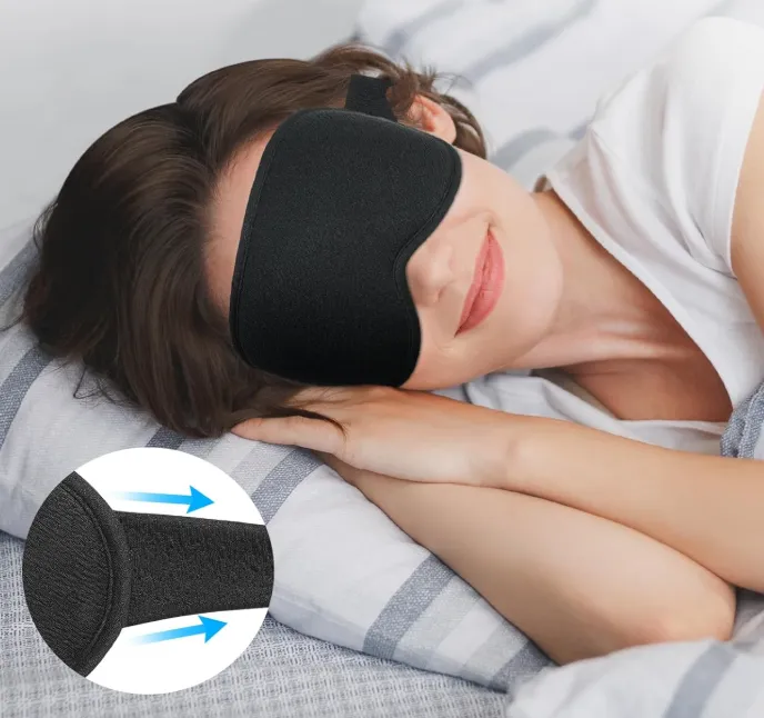 Gritin 3D Schlafmaske (100% Blackout + Ohrstöpsel)