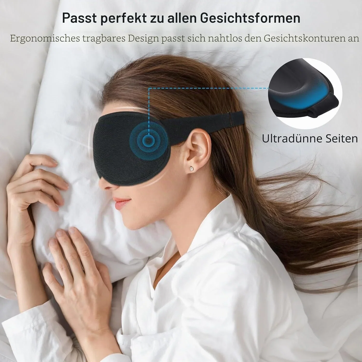 Gritin 3D Schlafmaske (100% Blackout + Ohrstöpsel)