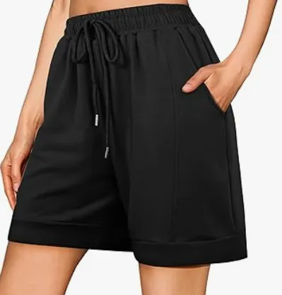 Jezonga Kurze Hose Damen Sport Shorts Sporthose Damen Kurz mit Taschen Elastischer Bund Jezonga Kurze Hose Damen Sport Shorts Sporthose Damen Kurz mit Taschen Elastischer Bund