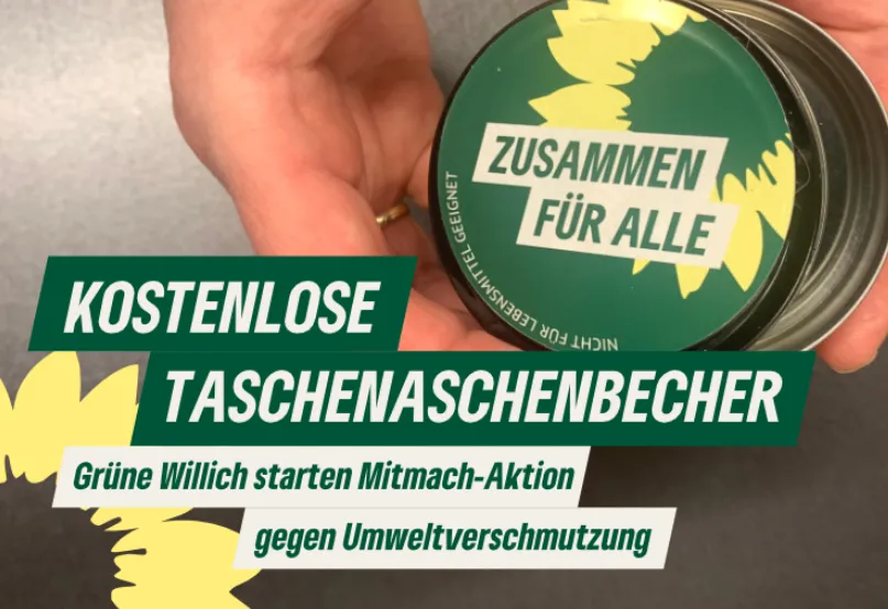 Kostenlose Taschenaschenbecher – Grüne starten Umweltaktion gegen Zigarettenkippen