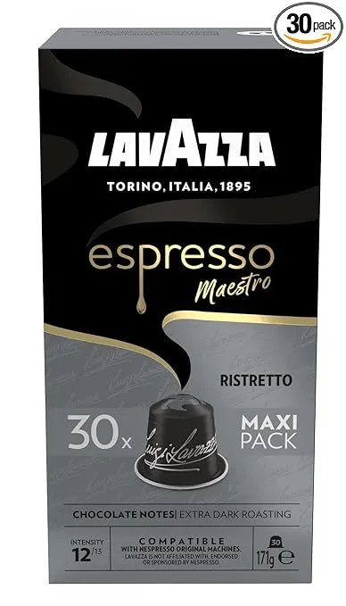 Lavazza Espresso Maestro Ristretto intensiv und vollmundig (30 Kapseln Nespresso kompatibel)