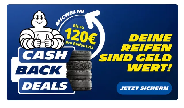 Michelin Cashback 2026: Bis zu 120 Euro für neue Reifen zurückholen