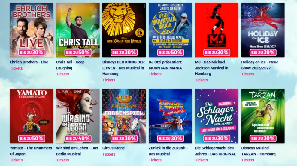 Mai Deals bei EVENTIM – jetzt entdecken und bis zu 50 sparen 04 05 2026 13 36