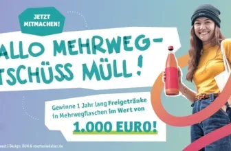 Mehrweg Gewinnspiel: 1 Jahr Freigetränke im Wert von 1.000 Euro