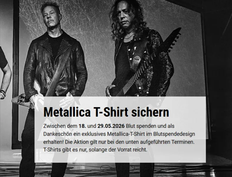 Metallica in Berlin DRK Blutspendedienst DRK Blutspendedienst Nord Ost 13 05 2026 06 38