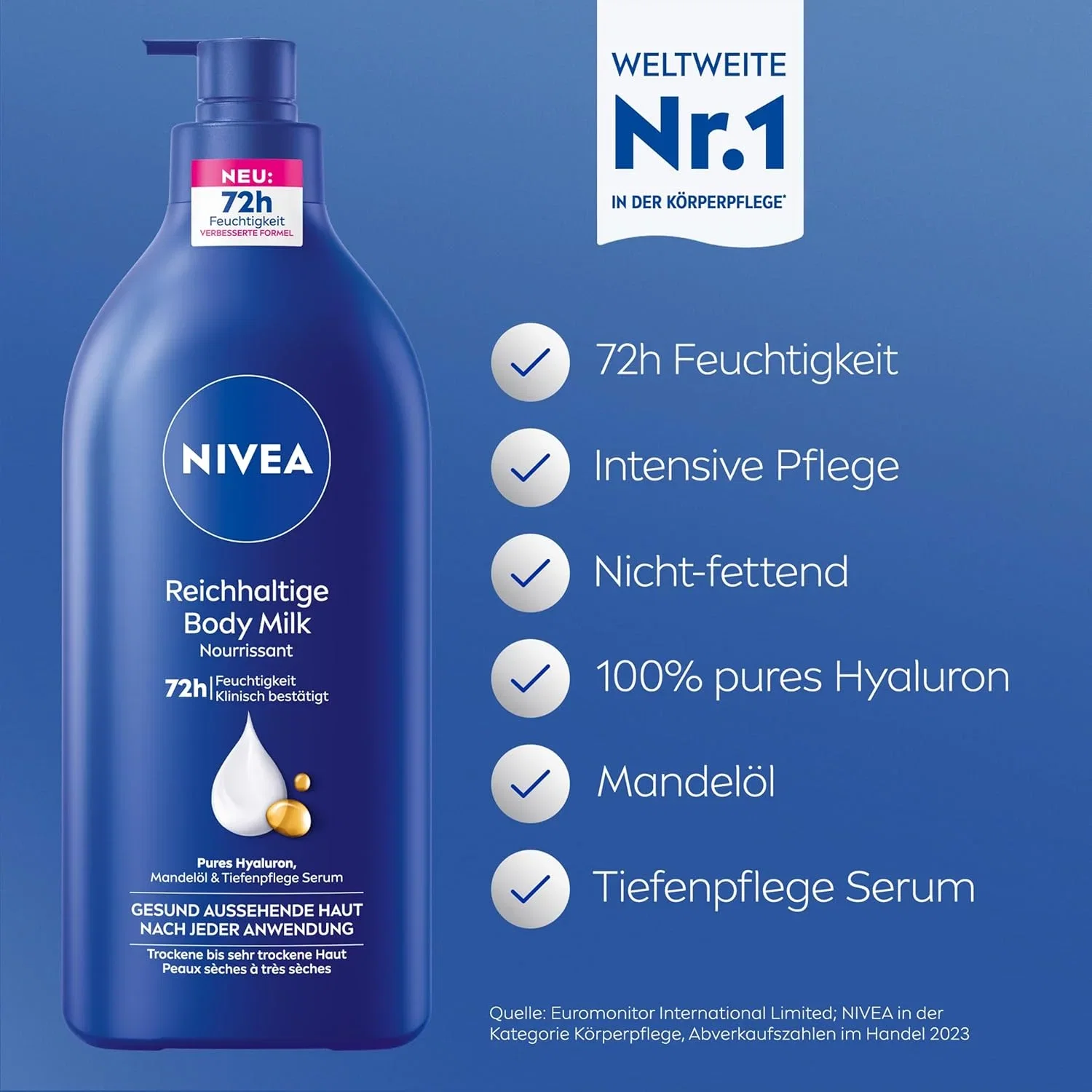 NIVEA Reichhaltige Body Milk (625ml)