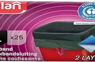 Paclan Zugbandsäcke Blauer Engel Grün/Grau 25er Pack
