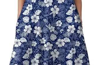 Zeagoo Damen Kurzarm Midikleid A-Linie
