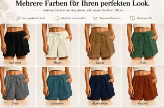 Musselin Kurze Hose Damen Leinen Shorts