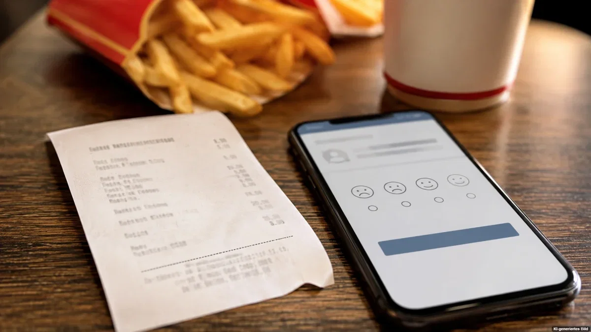 McDonald’s Feedback! Kassenbon nicht wegwerfen: Mit dem Feedback-Code bekommt Ihr eines von vier Produkten für 50 Cent