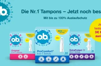 o.b. Tampons 3€ Geld-zurück Aktion