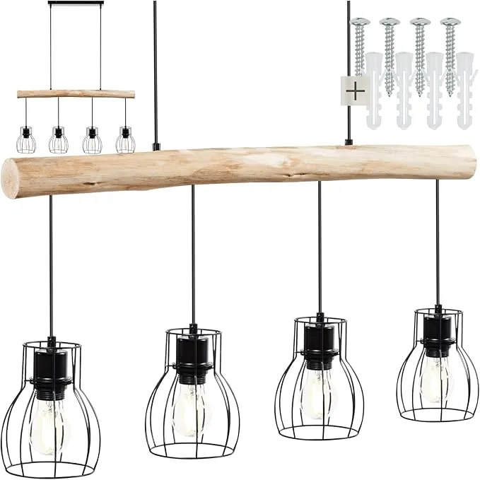 tectake Pendelleuchte Lampe hängend 4-flammig