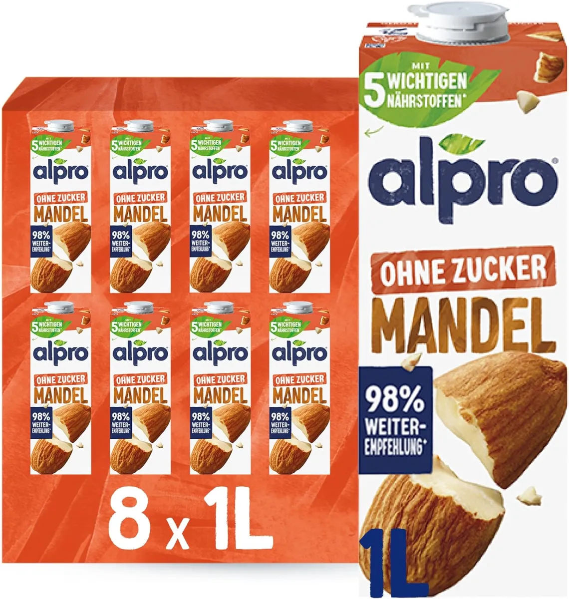 Alpro Mandeldrink Ohne Zucker 8er Pack Alpro Mandeldrink Ohne Zucker 8er Pack