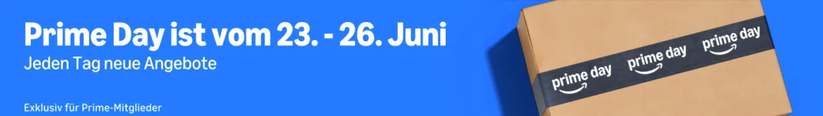 Amazon Prime Day 2026 Amazon Prime Day 2026 Angebotsbanner mit reduzierten Produkten und Sonderaktionen