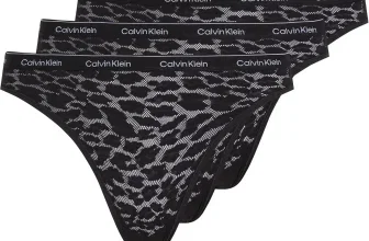 Vier schwarze Damen Slips mit grauem Leopardenmuster und Calvin Klein Schriftzug
