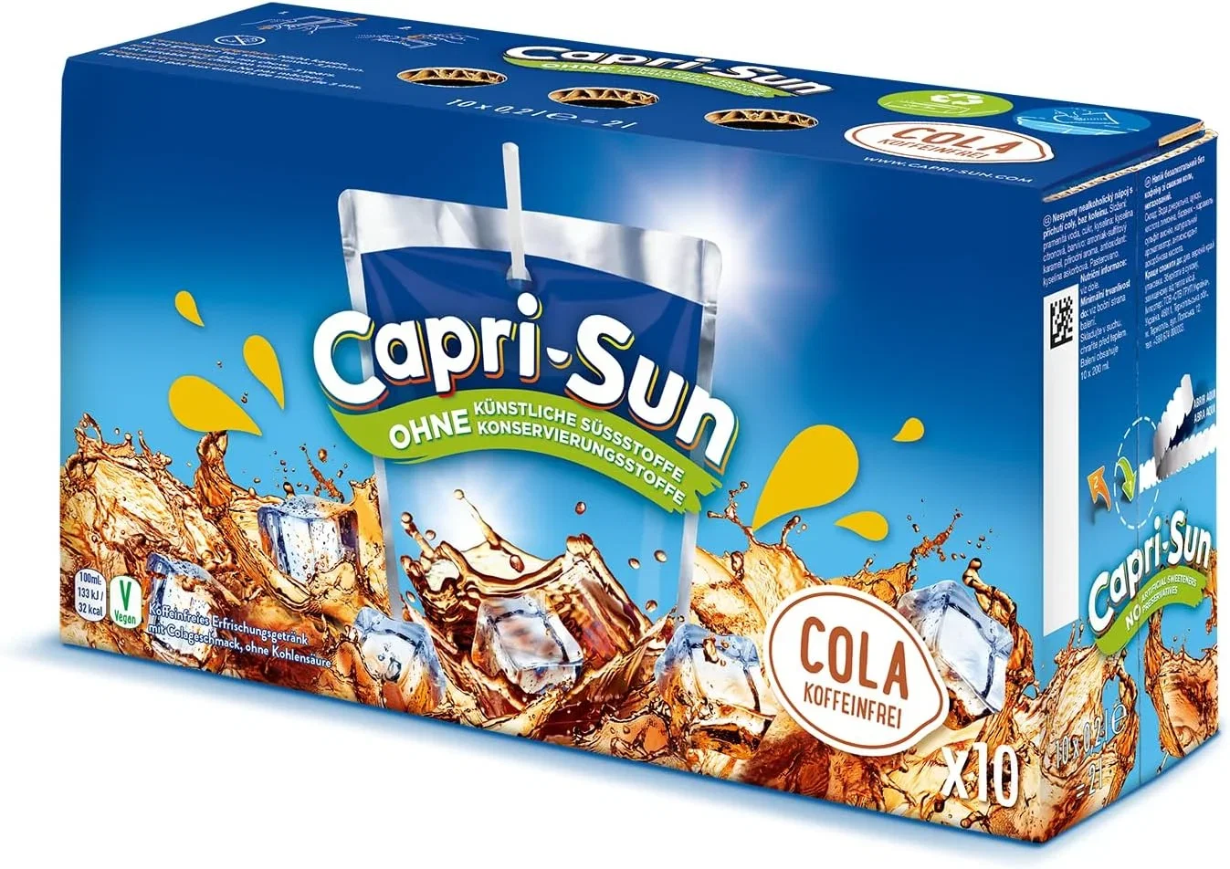 Capri Sun Cola Kinder Fruchtsaftgetraenk Koffeinfrei Ohne Kohlensaeure Ohne kuenstliche Zusaetze Vegan Glutenfrei 10er Pack
