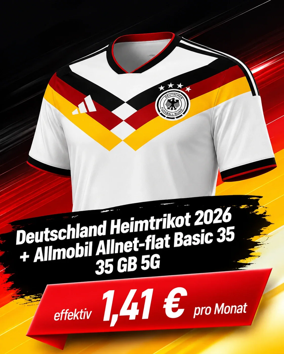 Deutschland Heimtrikot 2026 Allmobil Allnet flat Basic 35 35 GB 5G Deutschland Heimtrikot 2026 Allmobil Allnet flat Basic 35 35 GB 5G
