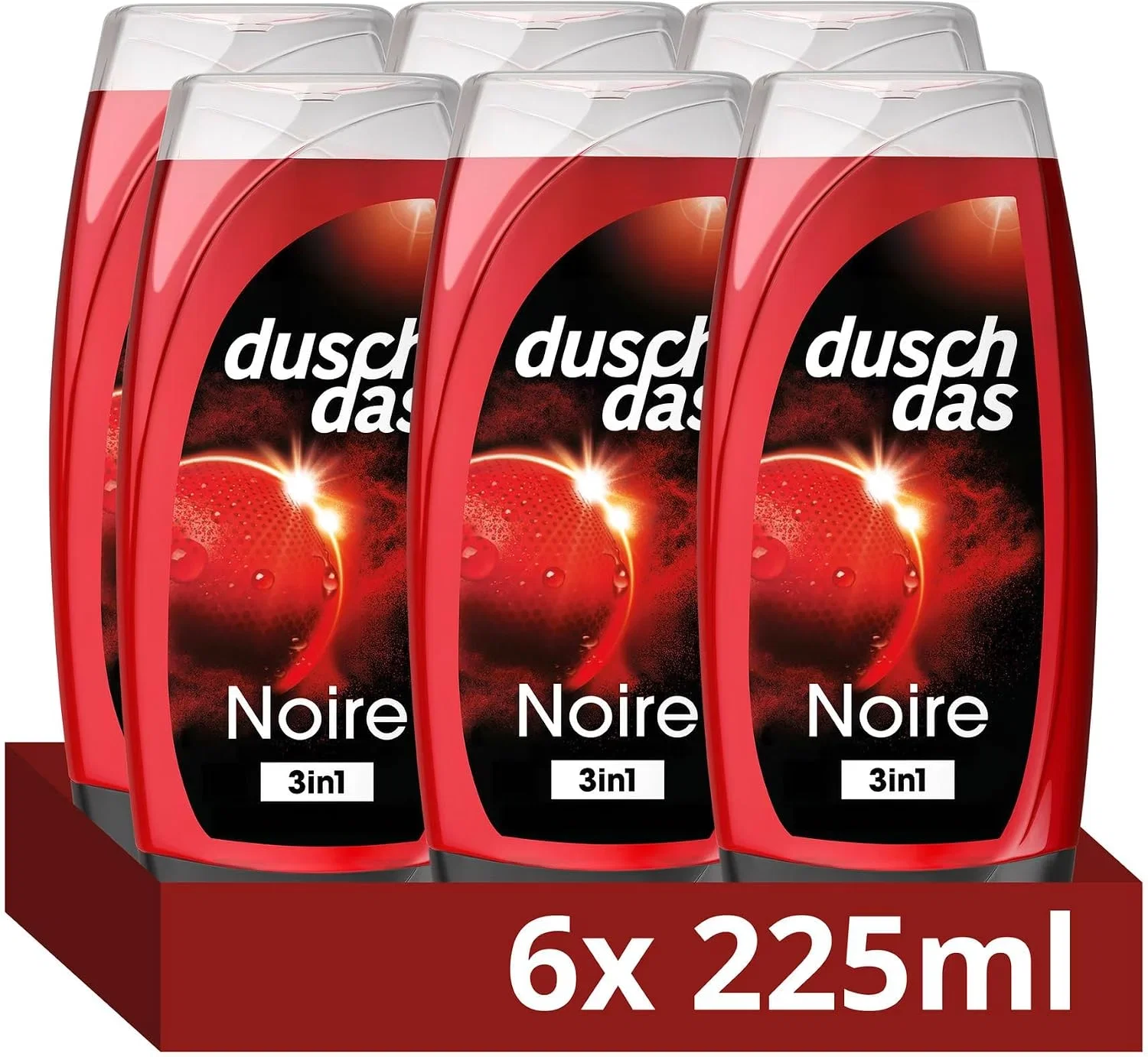 Duschdas 3-in-1 Duschgel & Shampoo Noire Duschbad 6er Pack (6x 225 ml)