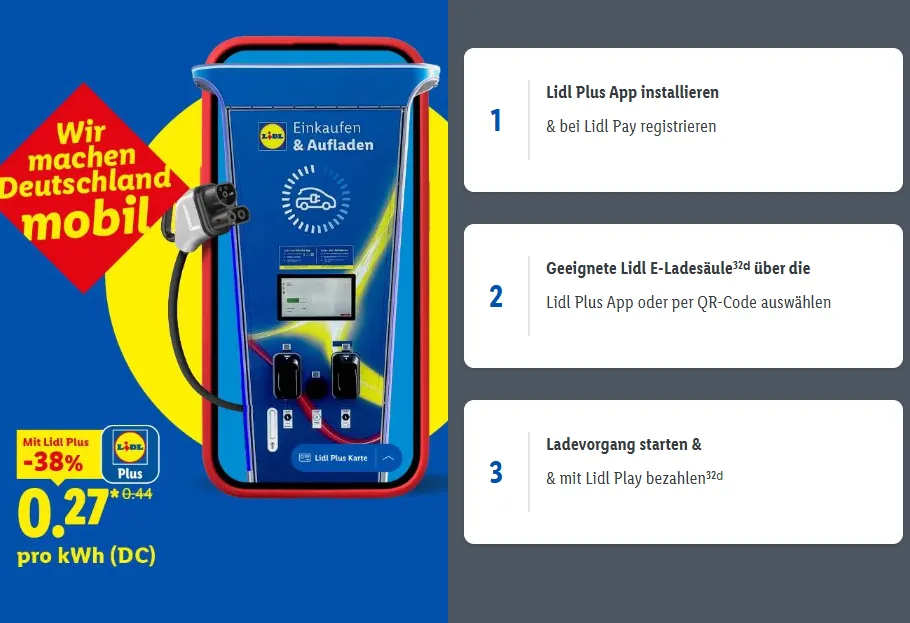 Lidl senkt Ladepreis auf 27 Cent pro kWh – E-Auto-Fahrer laden ab Juni 2026 deutlich günstiger