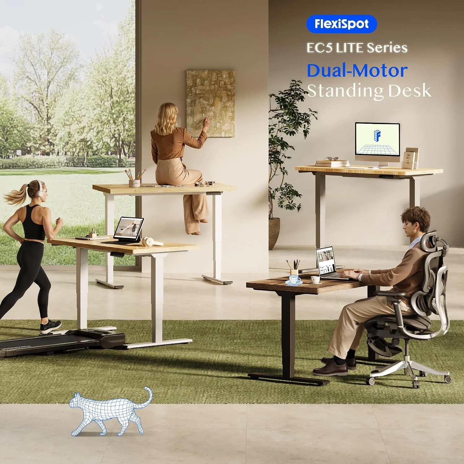 FLEXISPOT Höhenverstellbarer Schreibtisch (100kg, 140X80 CM)
