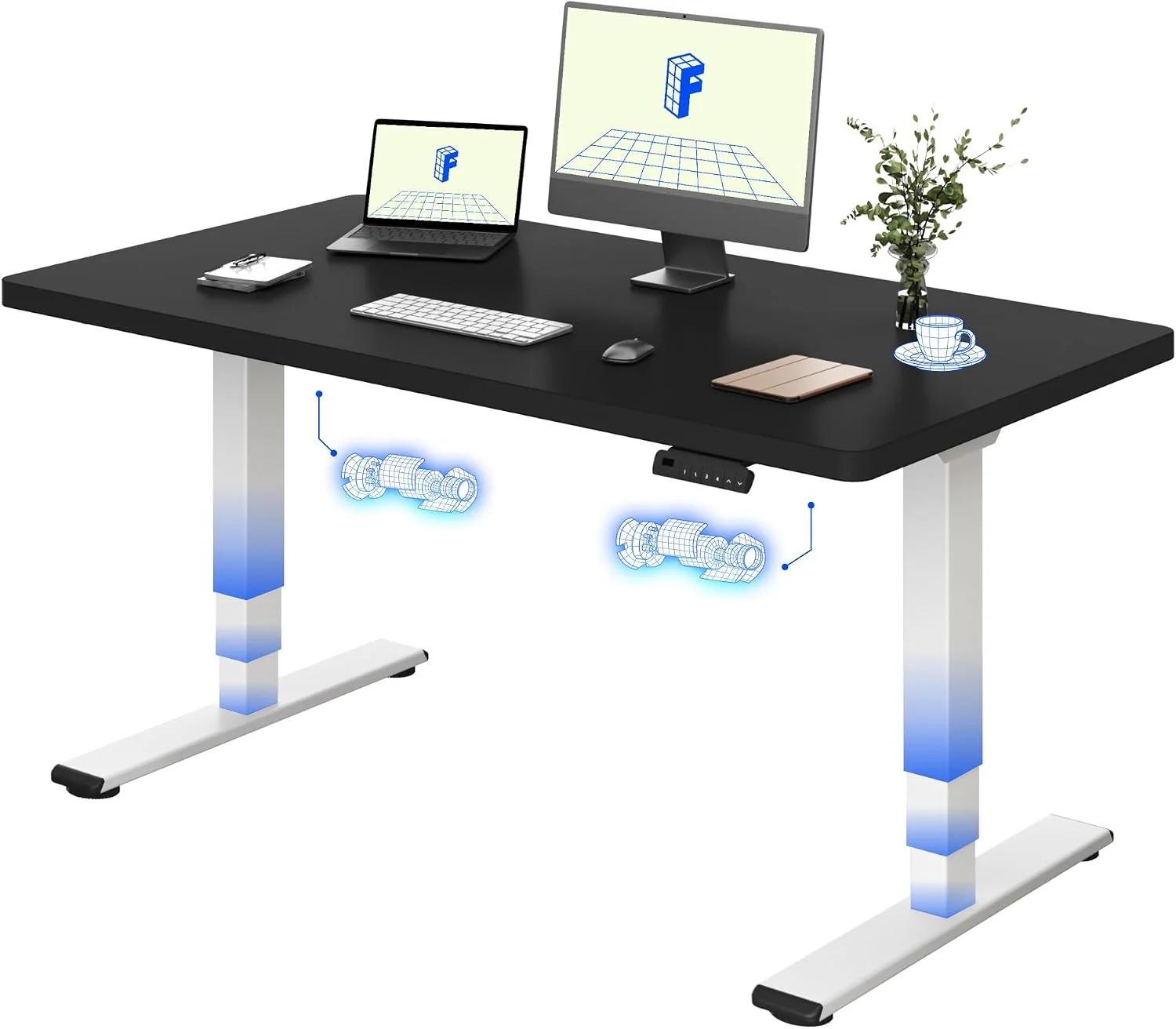 FLEXISPOT Hoehenverstellbarer Schreibtisch elektrisch mit Dualmotor 3 stufigem Gestell – Ergonomischer Standing Desk fuer Buero Home Office Tragkraft leise 50 dB FLEXISPOT Hoehenverstellbarer Schreibtisch elektrisch mit Dualmotor 3 stufigem Gestell – Ergonomischer Standing Desk fuer Buero Home Office Tragkraft leise 50 dB