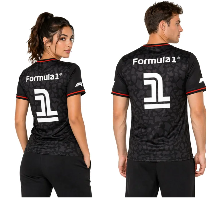 Formula 1 F1 Unisex Rundhals Shirt mit dezentem Camouflage Print Sport Trikot 701222547 001 Schwarz Rot 06 30 2026 08 22 AM