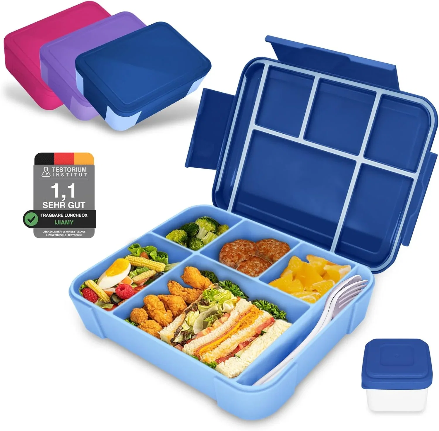 IJIAMY Brotdose Kinder mit Faechern Bento IJIAMY Brotdose Kinder mit Fächern Bento Box