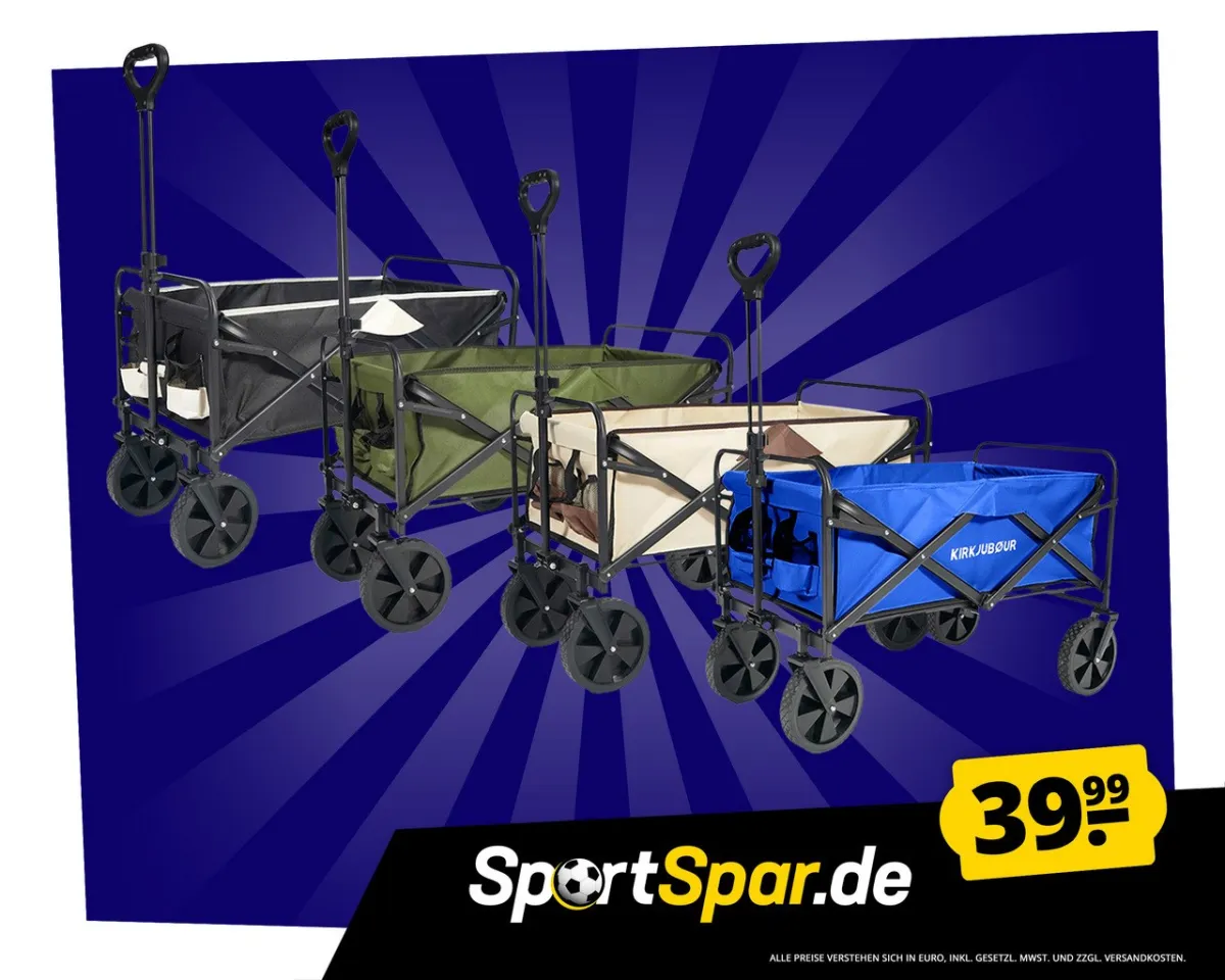 KIRKJUBØUR Edda faltbarer Bollerwagen (5 Farben)