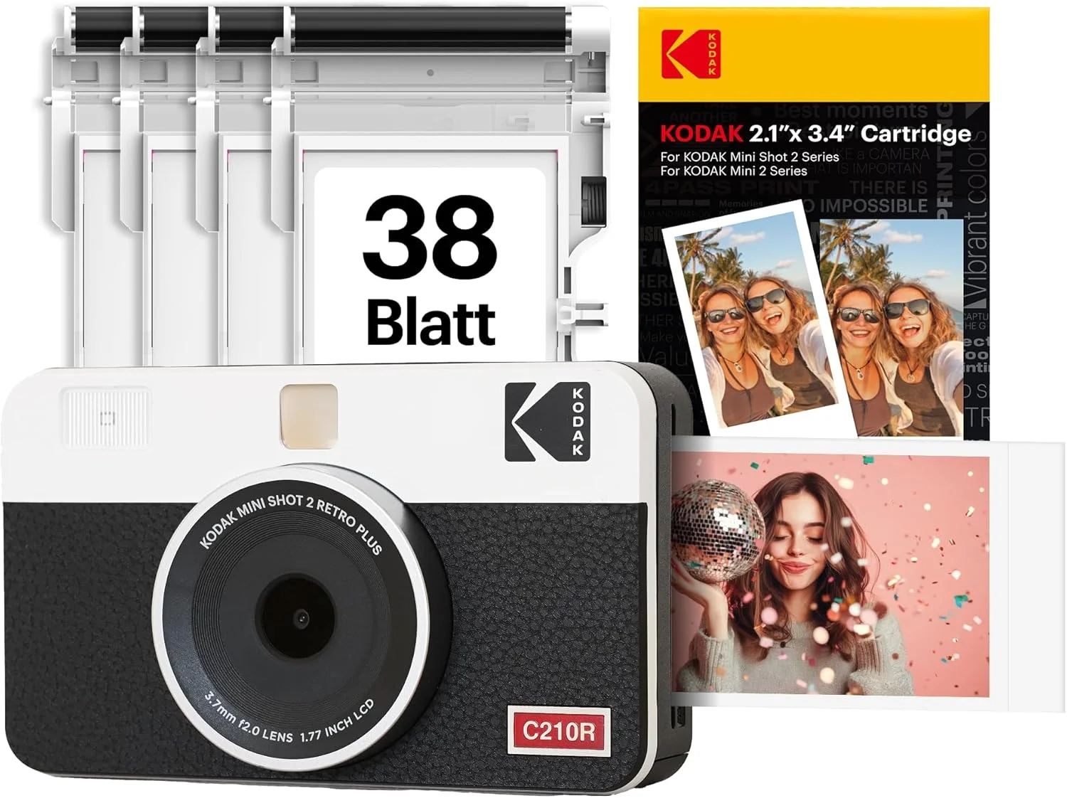 Kodak Mini Shot 2 Retro 4PASS Sofortbildkamera und Tragbarer Fotodrucker Kodak Mini Shot 2 Retro 4PASS Sofortbildkamera und Tragbarer Fotodrucker