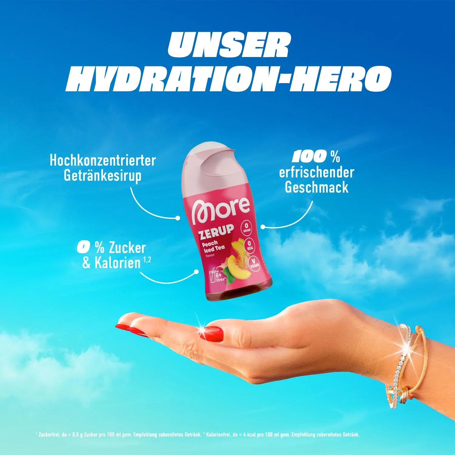 MORE Zerup Cherry 65 ml fuer bis zu 8 l Fertiggetraenk zuckerfreier Sirup mit u.a. echten Fruchtextrakten vegan zero B0C3M31QJ2 2
