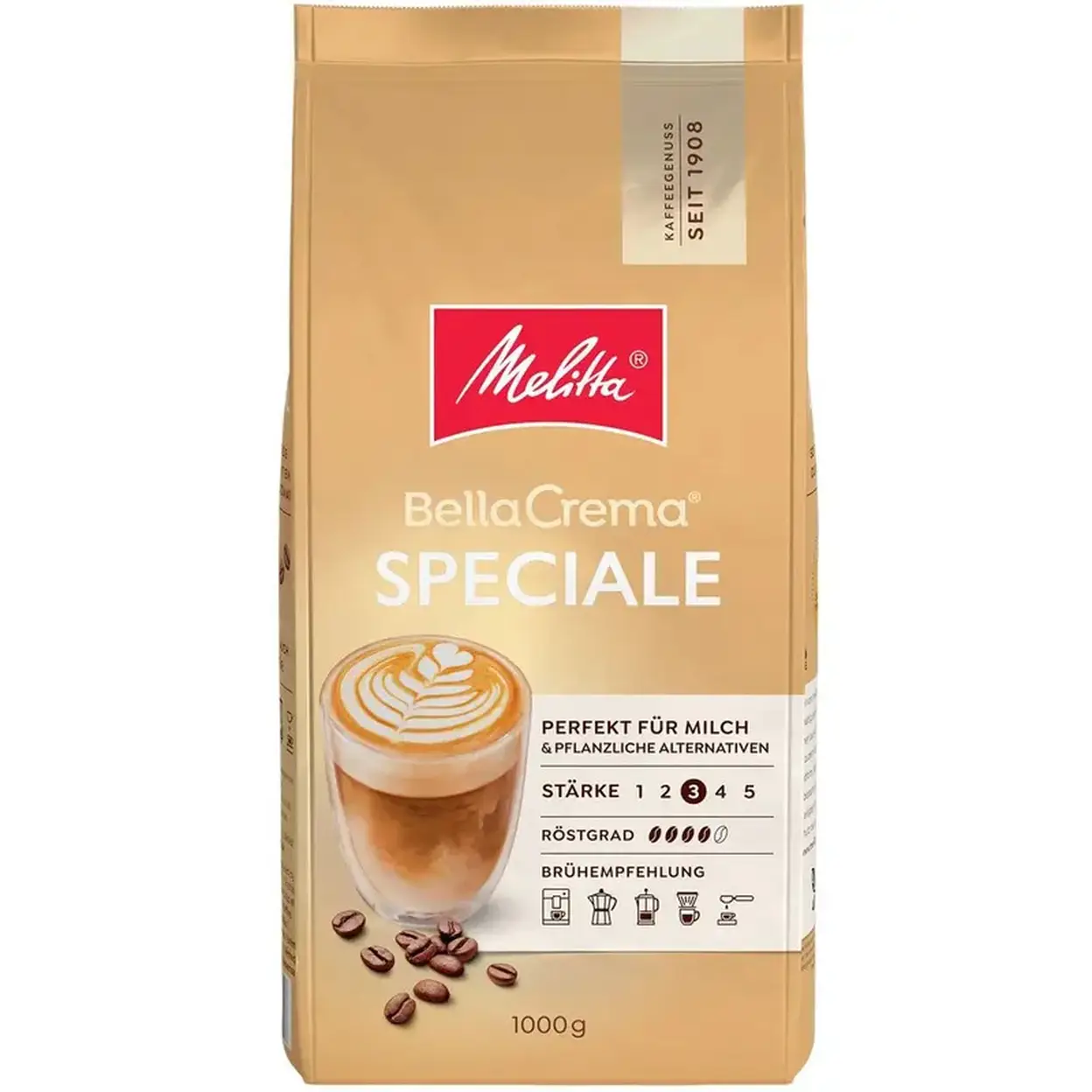 4x Melitta Bella Crema Speciale Kaffeebohnen (1kg)