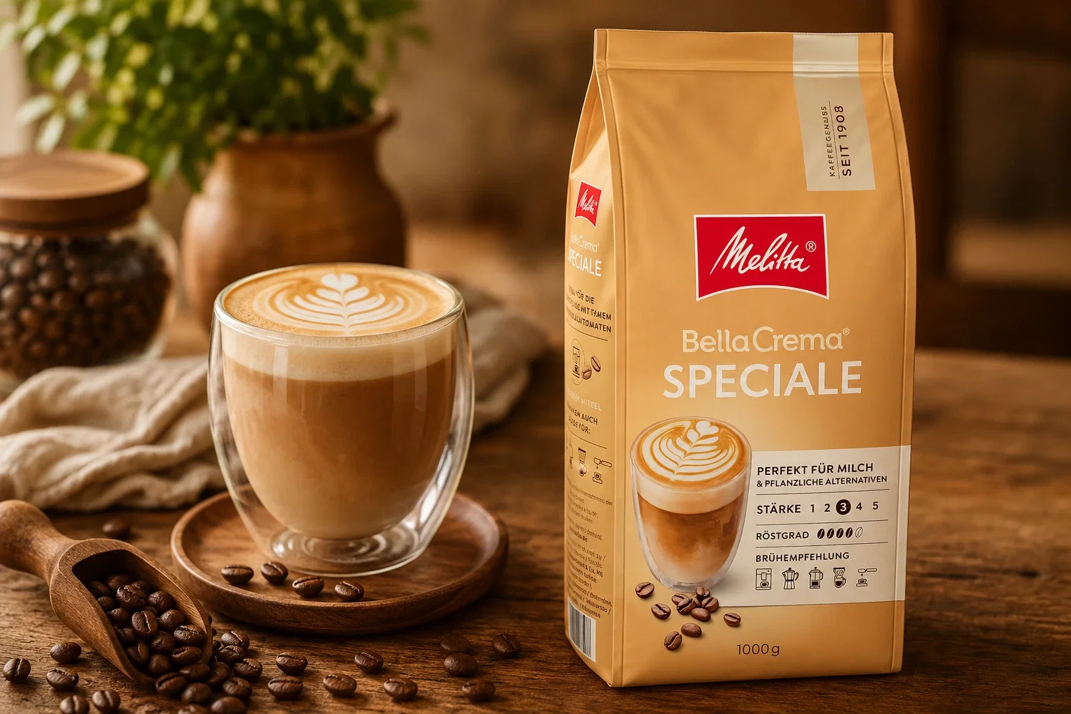 Melitta BellaCrema Speciale (Stärke 2) Ganze Kaffee-Bohnen (1kg)