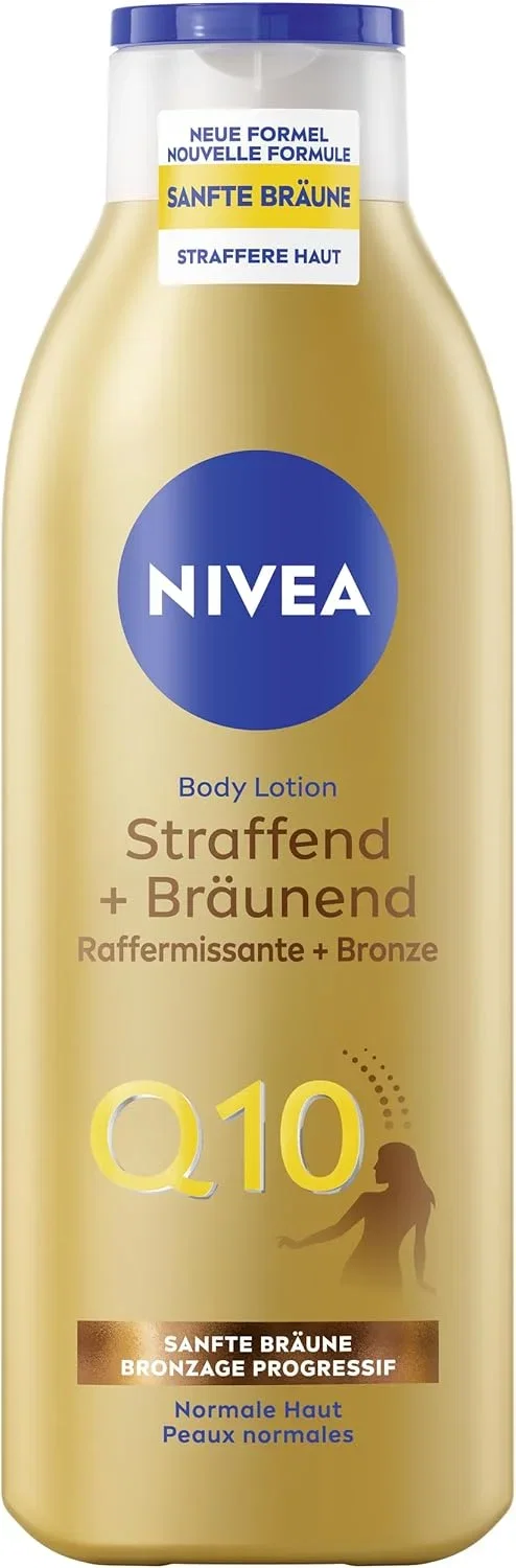 NIVEA Body Lotion Q10 Straffend Braeunend Body Milk fuer straffere Haut verbesserte Elastizitaet in 7 Tagen Koerpercreme mit Q10 fuer eine natuerliche Braeune