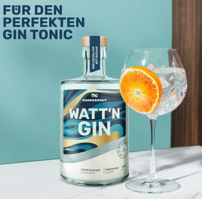NORDSEEGUT WATT`N GIN – Nordsee Premium Dry Gin 42% Vol. (42 % Vol., 500ml)