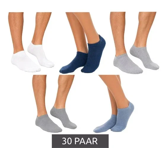 30 Paar Unisex Bio-Baumwoll-Socken (Gr. 39-42 bis 43-46)