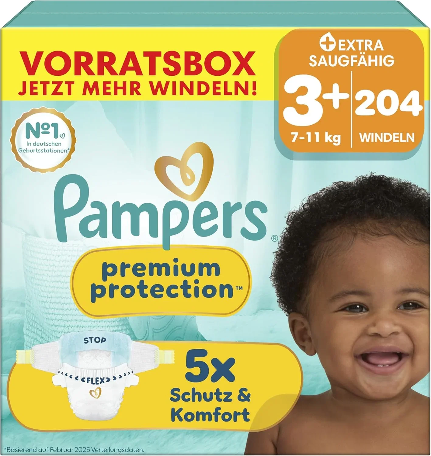 Pampers Premium Protection Größe 3+ 204 Windeln (7-11kg)