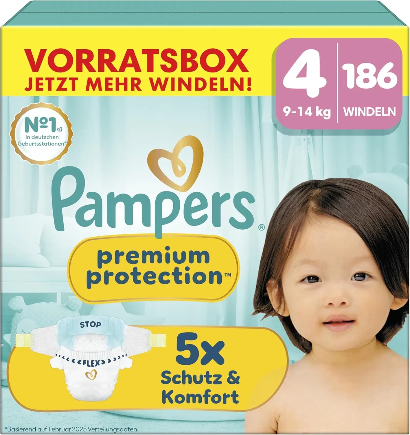 Pampers Premium Protection Größe 4 186 Windeln (9kg)