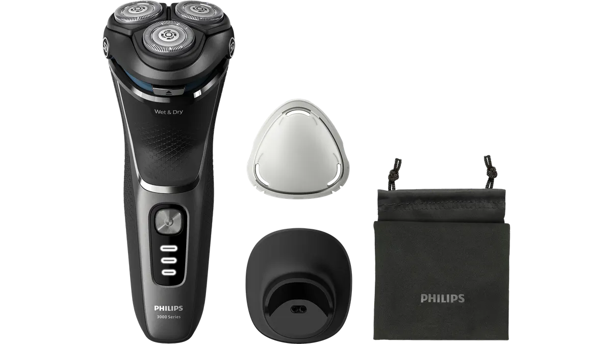 Philips Shaver 3000 Series Elektrischer Nass und Trockenrasierer