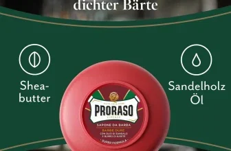 Proraso Rasierseife Rot 150 ml mit Sandelholzöl und Sheabutter im Tiegel