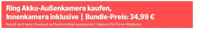 Ring Außenkamera Akku (Stick Up Cam) mit Ring Innenkamera – Bundle
