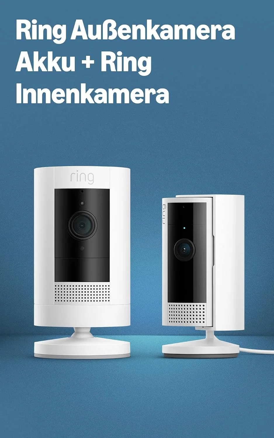 Ring Aussenkamera Akku Stick Up Cam mit Ring Innenkamera