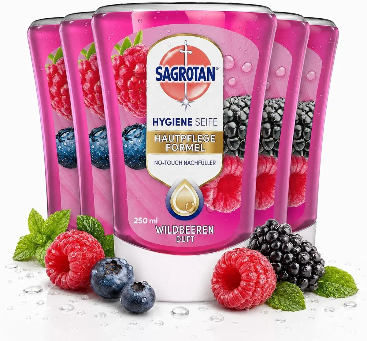 Sagrotan No-Touch Nachfüller Brombeere und Waldfrüchte 5er Pack ( 5x 250 ml)