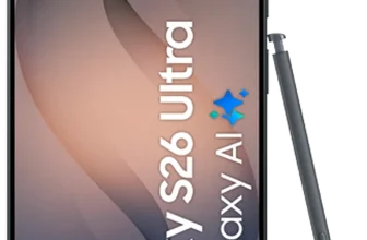 Ein Samsung Galaxy S26 Ultra mit Stylus, das Display zeigt den Startbildschirm