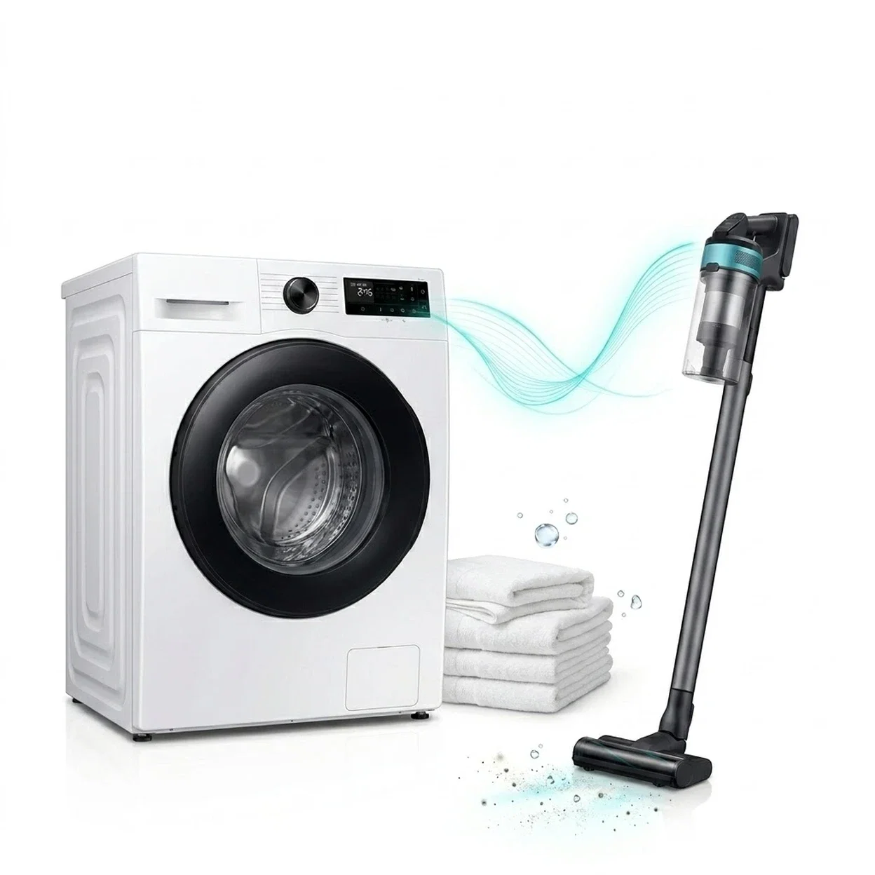 Samsung WD9BHG5U34BEEG Waschtrockner 9/6 kg & Samsung Jet 75E PetPRO Akku-Staubsauger