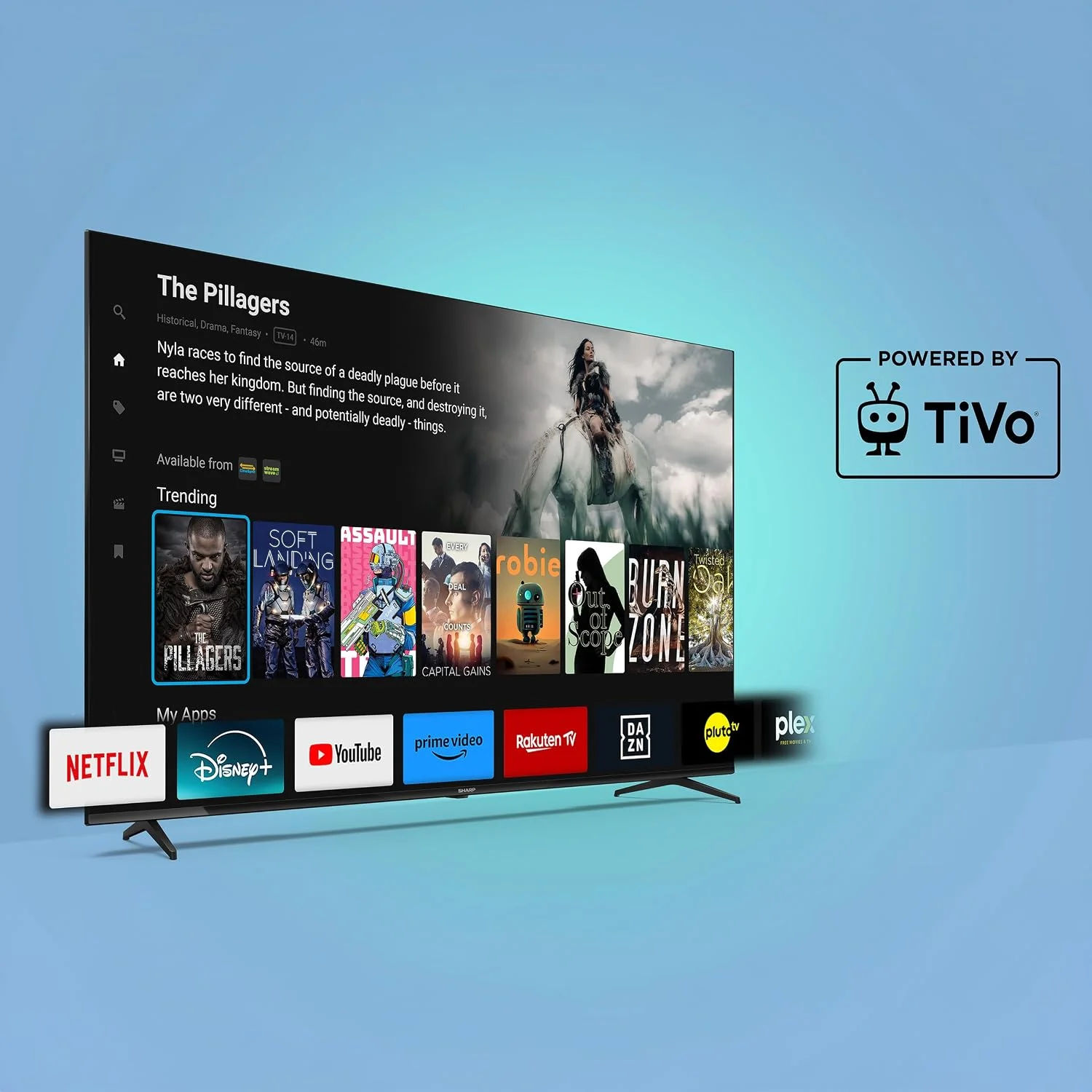 Sharp 40HE3745E QLED Fernseher 40 Zoll Smart TV Powered by TiVo HDR Fernseher mit Full HD Aufloesung und Triple Tuner B0GPXYT5BH 5